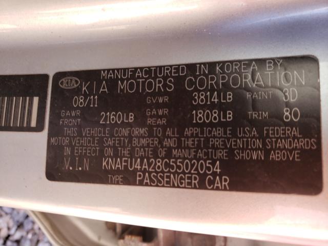 Photo 9 VIN: KNAFU4A28C5502054 - KIA FORTE EX 