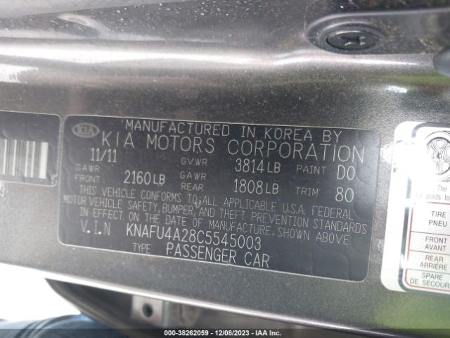 Photo 8 VIN: KNAFU4A28C5545003 - KIA FORTE 