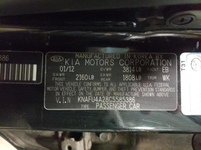 Photo 9 VIN: KNAFU4A28C5585386 - KIA FORTE EX 