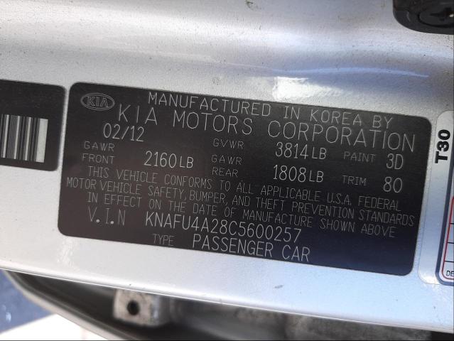 Photo 9 VIN: KNAFU4A28C5600257 - KIA FORTE EX 