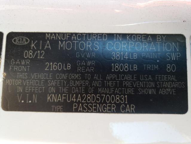 Photo 11 VIN: KNAFU4A28D5700831 - KIA FORTE EX 