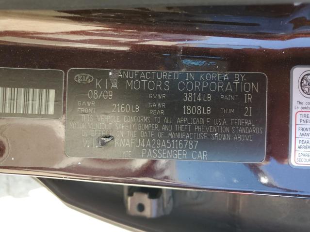 Photo 11 VIN: KNAFU4A29A5116787 - KIA FORTE EX 