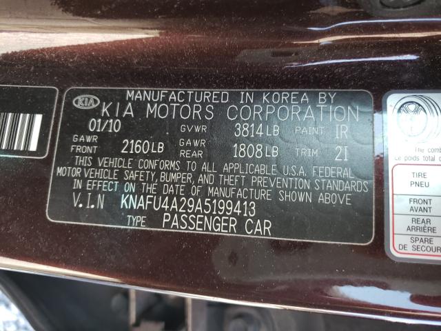 Photo 9 VIN: KNAFU4A29A5199413 - KIA FORTE EX 