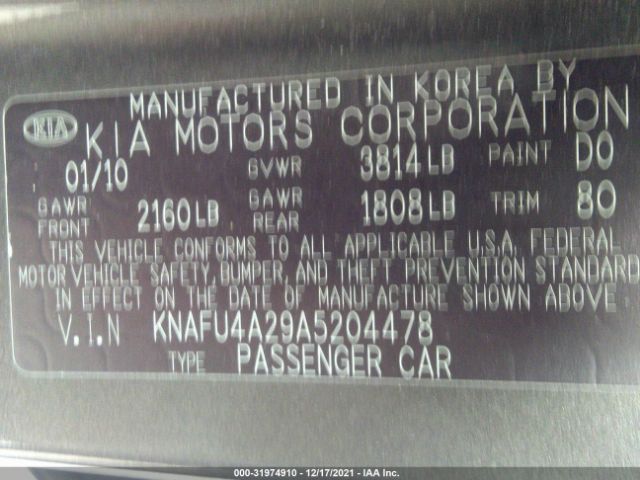 Photo 8 VIN: KNAFU4A29A5204478 - KIA FORTE 