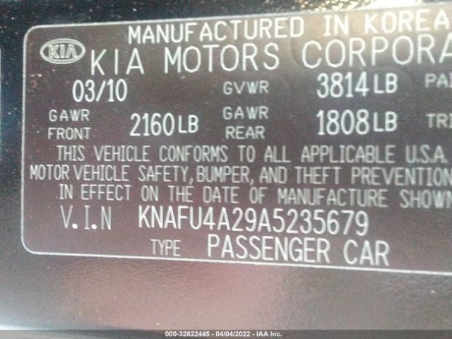 Photo 8 VIN: KNAFU4A29A5235679 - KIA FORTE 