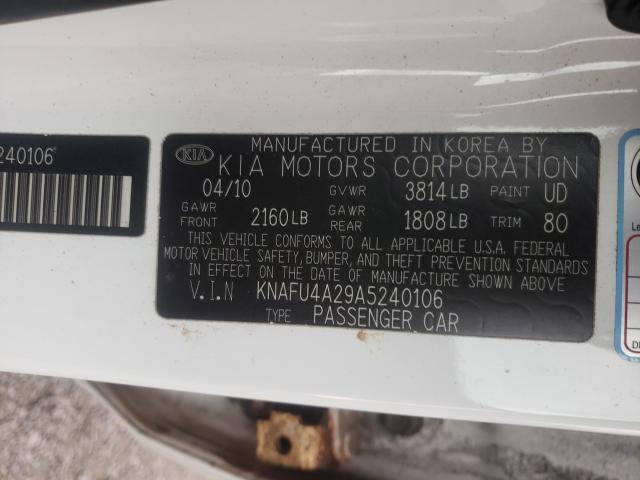 Photo 9 VIN: KNAFU4A29A5240106 - KIA FORTE EX 