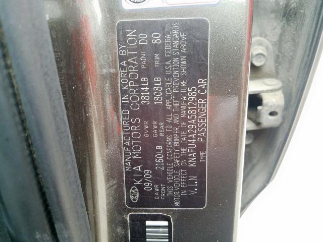 Photo 9 VIN: KNAFU4A29A5812985 - KIA FORTE EX 