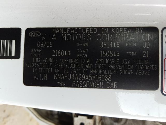 Photo 9 VIN: KNAFU4A29A5816938 - KIA FORTE EX 