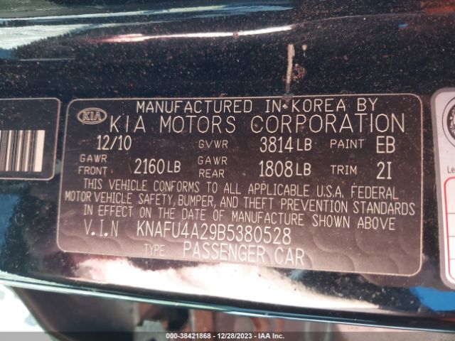 Photo 8 VIN: KNAFU4A29B5380528 - KIA FORTE 