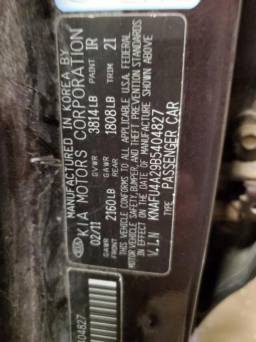 Photo 11 VIN: KNAFU4A29B5404827 - KIA FORTE EX 