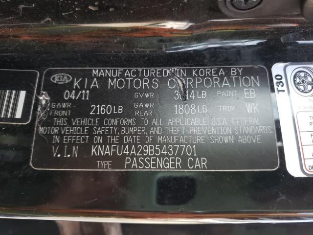 Photo 9 VIN: KNAFU4A29B5437701 - KIA FORTE EX 