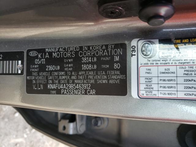 Photo 9 VIN: KNAFU4A29B5463912 - KIA FORTE EX 