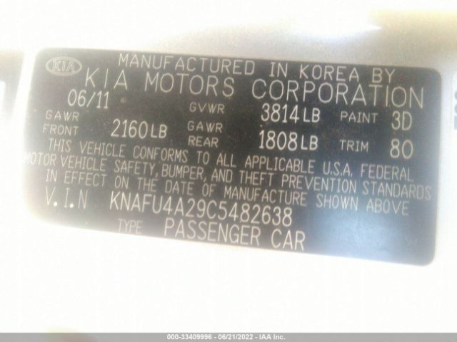 Photo 8 VIN: KNAFU4A29C5482638 - KIA FORTE 