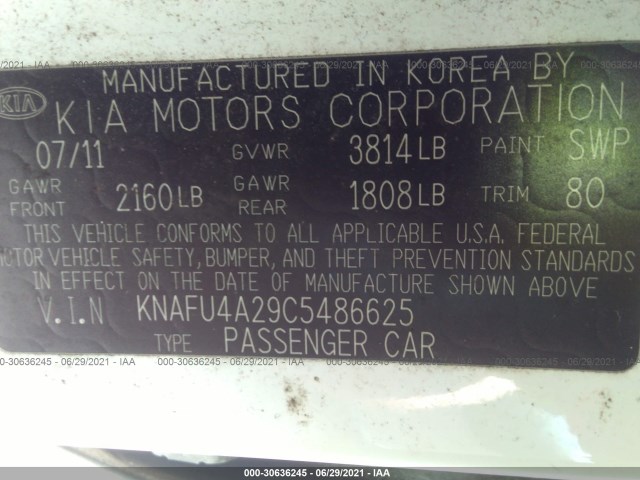 Photo 8 VIN: KNAFU4A29C5486625 - KIA FORTE 