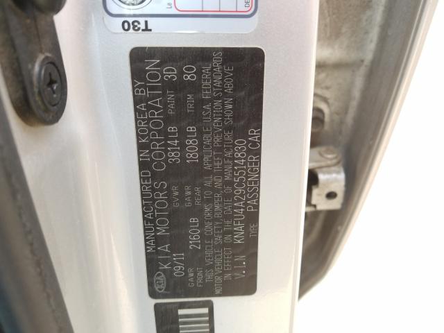 Photo 9 VIN: KNAFU4A29C5514830 - KIA FORTE EX 