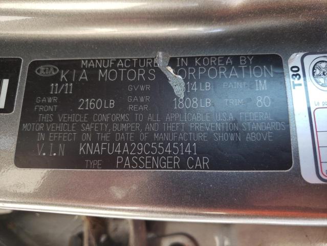 Photo 9 VIN: KNAFU4A29C5545141 - KIA FORTE EX 