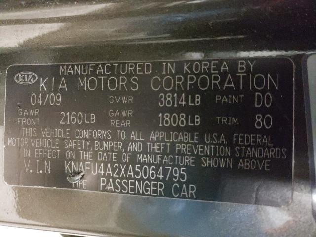 Photo 9 VIN: KNAFU4A2XA5064795 - KIA FORTE EX 