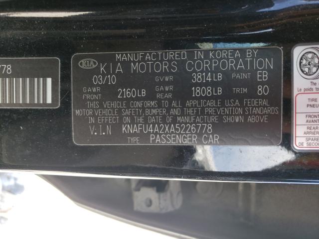 Photo 9 VIN: KNAFU4A2XA5226778 - KIA FORTE EX 