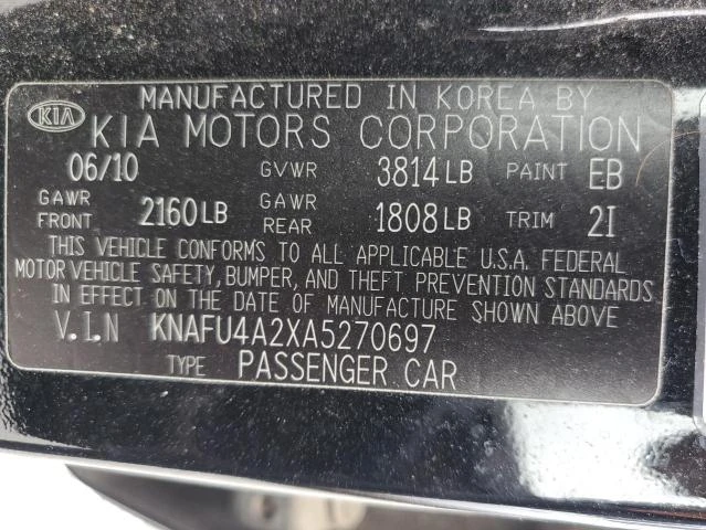 Photo 11 VIN: KNAFU4A2XA5270697 - KIA FORTE EX 