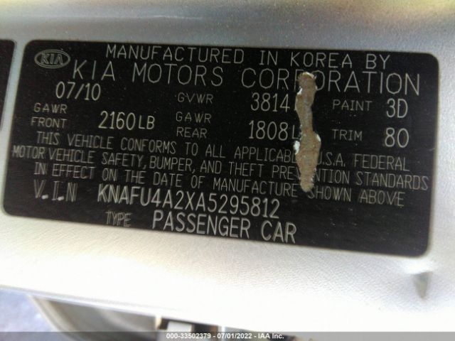 Photo 8 VIN: KNAFU4A2XA5295812 - KIA FORTE 