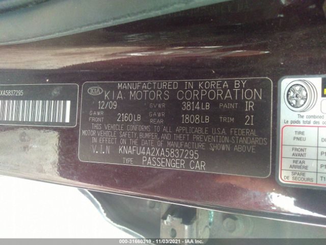 Photo 8 VIN: KNAFU4A2XA5837295 - KIA FORTE 