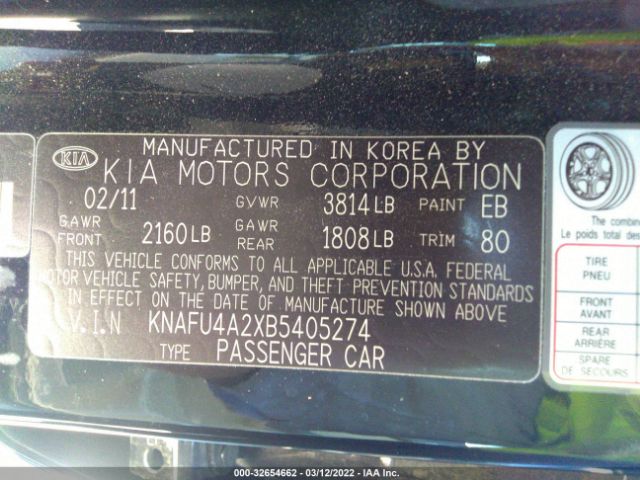 Photo 8 VIN: KNAFU4A2XB5405274 - KIA FORTE 