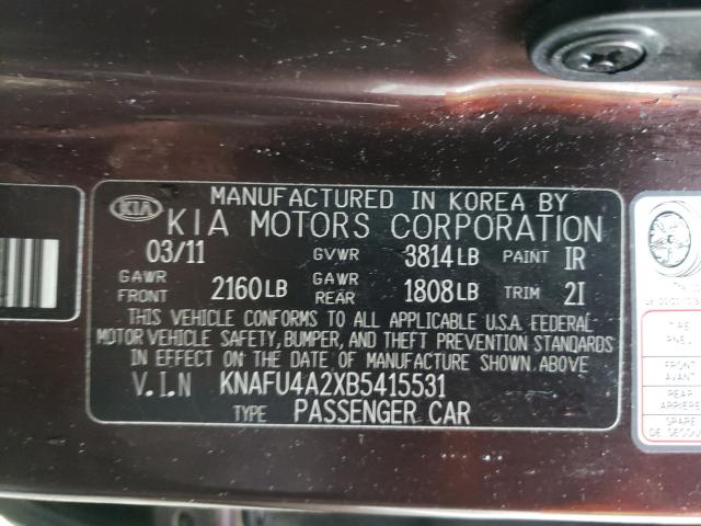 Photo 9 VIN: KNAFU4A2XB5415531 - KIA FORTE EX 