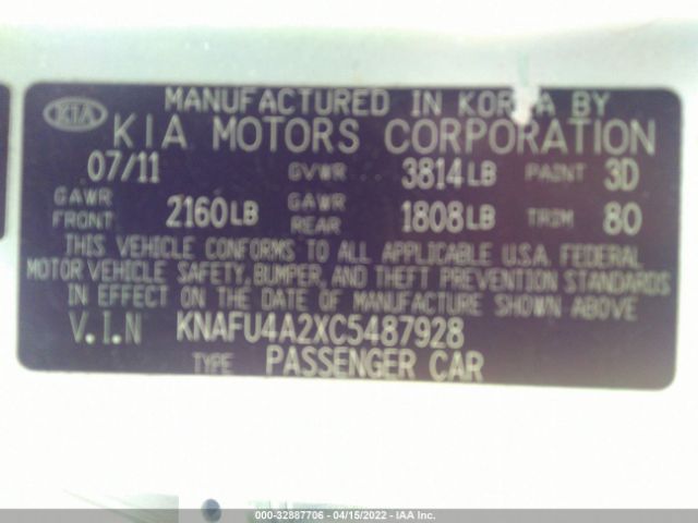 Photo 8 VIN: KNAFU4A2XC5487928 - KIA FORTE 