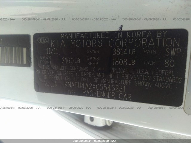 Photo 8 VIN: KNAFU4A2XC5545231 - KIA FORTE 