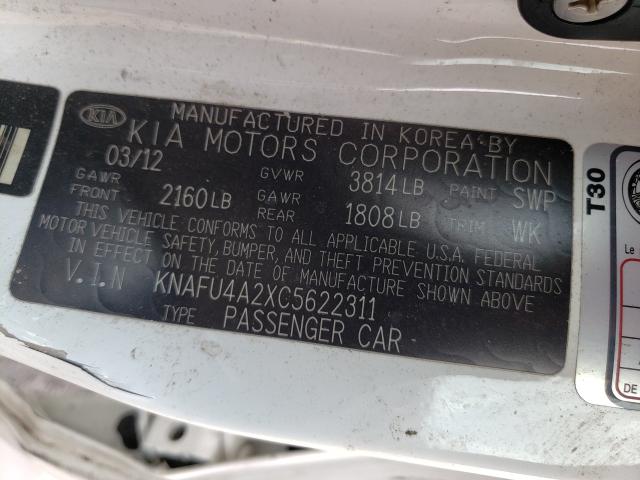 Photo 9 VIN: KNAFU4A2XC5622311 - KIA FORTE EX 