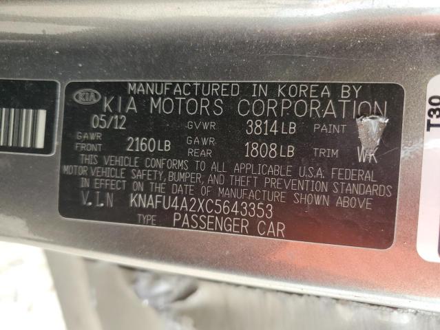 Photo 11 VIN: KNAFU4A2XC5643353 - KIA FORTE EX 