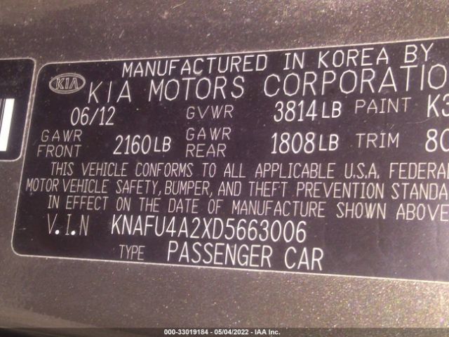 Photo 8 VIN: KNAFU4A2XD5663006 - KIA FORTE 