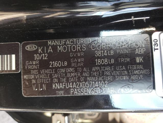 Photo 9 VIN: KNAFU4A2XD5714102 - KIA FORTE EX 