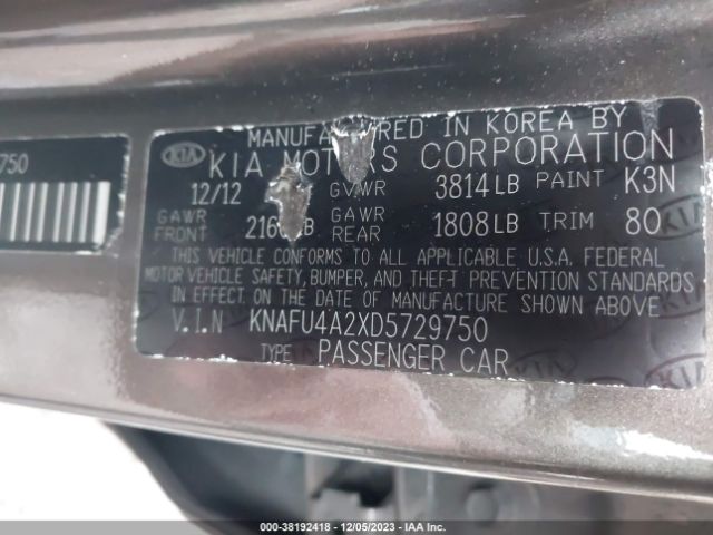 Photo 8 VIN: KNAFU4A2XD5729750 - KIA FORTE 