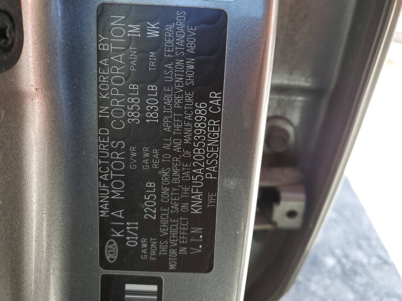 Photo 12 VIN: KNAFU5A20B5398986 - KIA FORTE 