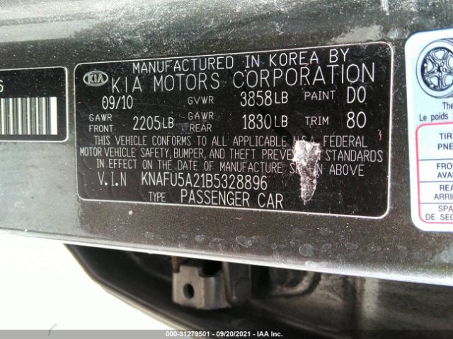 Photo 8 VIN: KNAFU5A21B5328896 - KIA FORTE 5-DOOR 