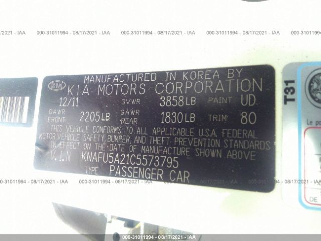 Photo 8 VIN: KNAFU5A21C5573795 - KIA FORTE 5-DOOR 