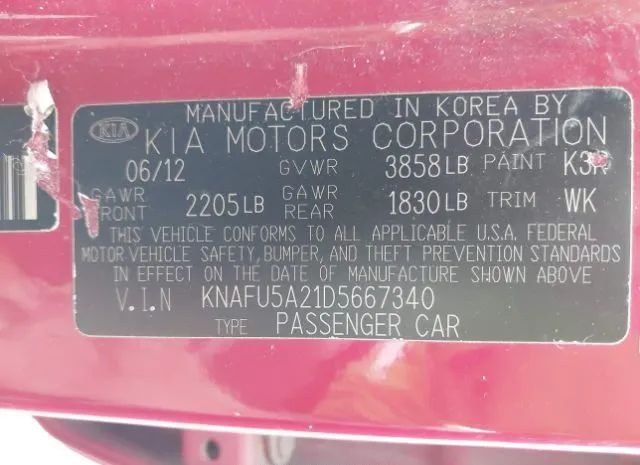 Photo 8 VIN: KNAFU5A21D5667340 - KIA FORTE 5-DOOR 