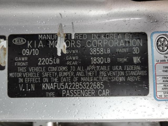 Photo 12 VIN: KNAFU5A22B5322685 - KIA FORTE EX 