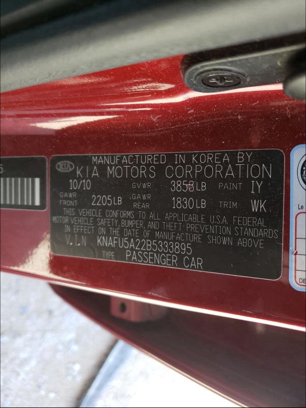 Photo 9 VIN: KNAFU5A22B5333895 - KIA FORTE EX 