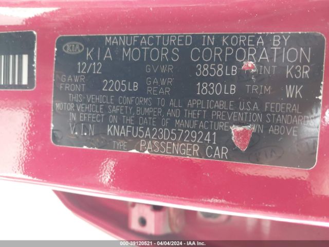 Photo 8 VIN: KNAFU5A23D5729241 - KIA FORTE 