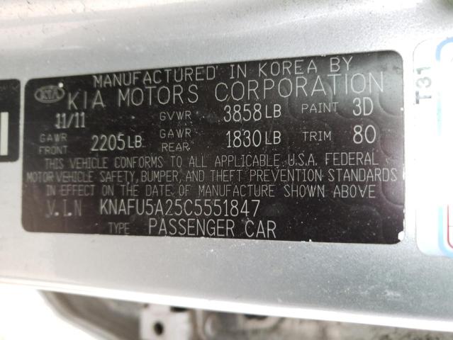 Photo 9 VIN: KNAFU5A25C5551847 - KIA FORTE EX 