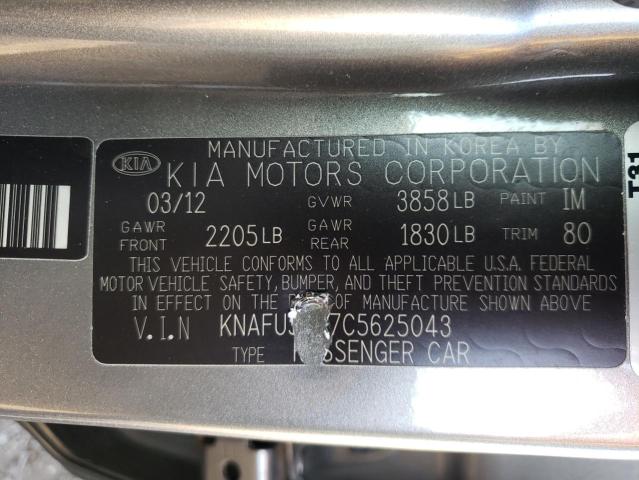 Photo 9 VIN: KNAFU5A27C5625043 - KIA FORTE EX 