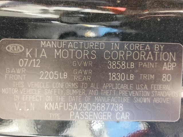 Photo 12 VIN: KNAFU5A29D5687738 - KIA FORTE EX 