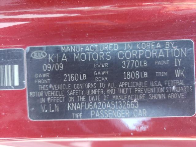 Photo 9 VIN: KNAFU6A20A5132663 - KIA FORTE EX 