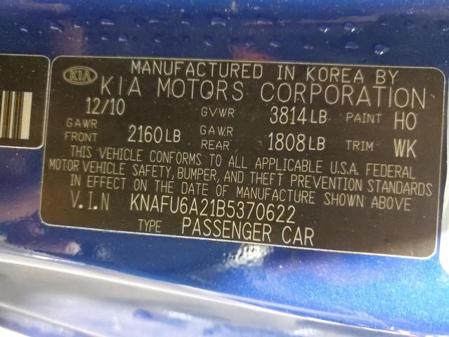 Photo 11 VIN: KNAFU6A21B5370622 - KIA FORTE 