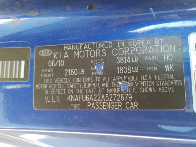 Photo 9 VIN: KNAFU6A22A5272679 - KIA FORTE EX 