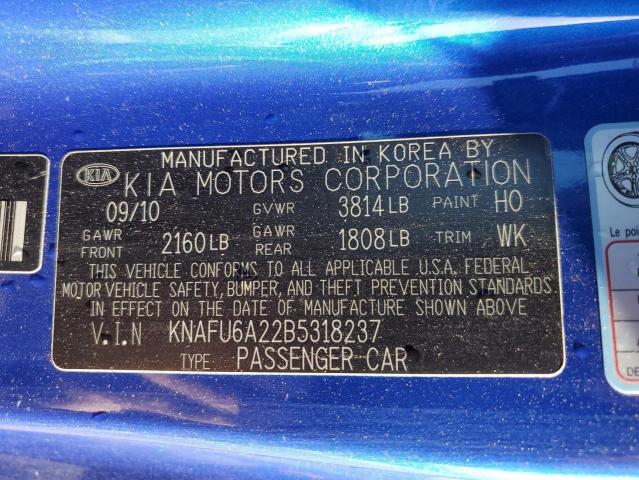 Photo 11 VIN: KNAFU6A22B5318237 - KIA FORTE 