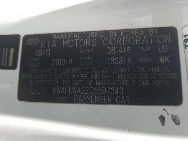 Photo 9 VIN: KNAFU6A22C5507343 - KIA FORTE EX 