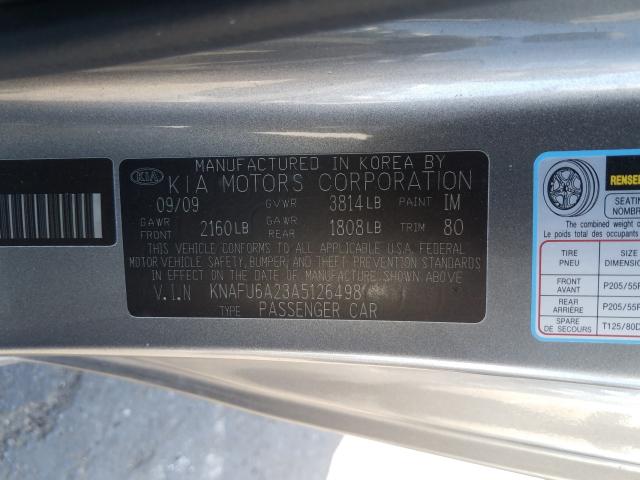 Photo 9 VIN: KNAFU6A23A5126498 - KIA FORTE EX 